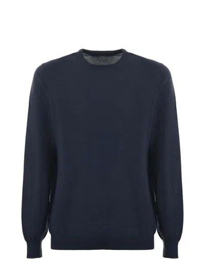 Tagliatore Crewneck Sweater In Blu Melange