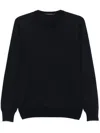 Tagliatore Crew-neck Long-sleeve T-shirt In Blue