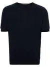Tagliatore Short Sleeve V-neck T-shirt In Blue