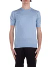 Tagliatore Josh Cotton Knit T Shirt T-shirts Blue In Blue