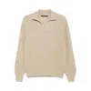 Tagliatore Beige Virgin Wool Knit Polo Shirt In Neutral