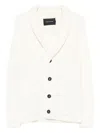 Tagliatore Shawl-collar Ribbed Cardigan In White