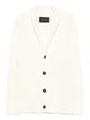 Tagliatore Shawl-collar Ribbed Cardigan In White