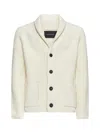 Tagliatore Shawl-collar Ribbed Cardigan In White