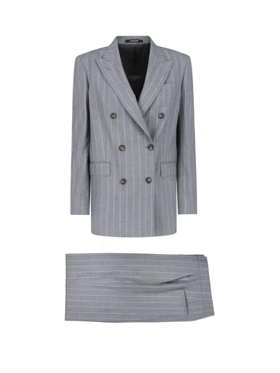 Tagliatore T Jasmine Double-breasted Suit In Gray