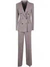Tagliatore Double-breasted Wool Suit In Gray