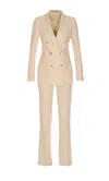 Tagliatore Parisian Double-breasted Suit Front Pockets In Beige