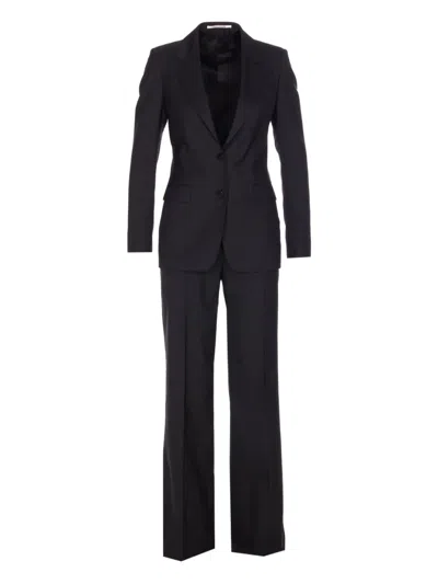 Tagliatore Notched Lapel Jacket Long Sleeves Pockets In Black