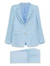 Tagliatore Parisian Flap Pocket Suit With Wide-leg Trousers In Blue