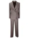 Tagliatore Double-breasted Trouser Suit In Brown
