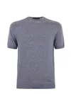 Tagliatore Grey Crewneck T-shirt With Ribbed Edges