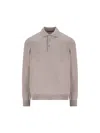 Tagliatore Long-sleeve Polo Shirt In Gray