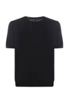 Tagliatore Short Sleeve Round Neck Plain T-shirt In Black