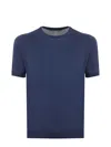 Tagliatore Indigo Blue Crew Neck Short-sleeve T-shirt In Multi