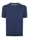 Tagliatore Indigo Blue Crew Neck Short-sleeve T-shirt In Multi