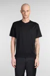 Tagliatore Short Sleeve Round Neck Plain T-shirt In Black