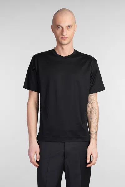 TAGLIATORE T-SHIRT IN BLACK COTTON
