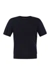 Tagliatore Basic Short-sleeved Cotton T-shirt In Blue