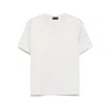 Tagliatore Men White Cotton Jersey Crewneck T-shirt
