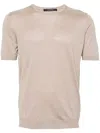 Tagliatore Short-sleeves Fine-knit Jumper In Beige