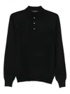 Tagliatore Long-sleeve Polo Shirt In Blue