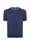 Tagliatore Indigo Blue Crew Neck Short-sleeve T-shirt In Multi