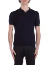 Tagliatore Keith Split Neck Polo Shirt In Blu Blu E Verdi
