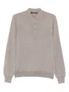 Tagliatore Long-sleeve Polo Shirt In Neutral