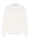 Tagliatore Polo-collar Long-sleeve Jumper In White
