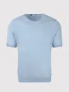 Tagliatore Josh Cotton Knit T Shirt T-shirts Blue