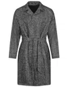 Tagliatore Herringbone Pattern Mid-length Coat Belted In Gray
