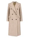 Tagliatore Tailored Beige Coat With Lapel Collar And Button Closures In Neutral