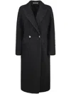 Tagliatore Tailored Black Alpaca-wool Blend Coat In Black