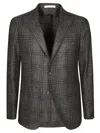 Tagliatore Tailored Black Blazer With Notched Lapel In Gray