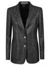 Tagliatore Tailored Black Checkered Jacket With Gold-tone Accents In Black