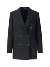 Tagliatore Tailored Black Jacket With Classic Collar And Minimalistic Design In Black