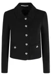 Tagliatore Textured Boucle Jacket With Long Sleeves And Pockets In Black