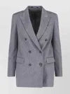Tagliatore Cashmere Double Breasted Blazer In Gray