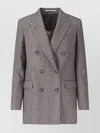 Tagliatore Jasmine Peak-lapels Double-breasted Blazer In Gray