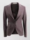 Tagliatore Tailored Blazer With Flap Pockets And Vent In Purple