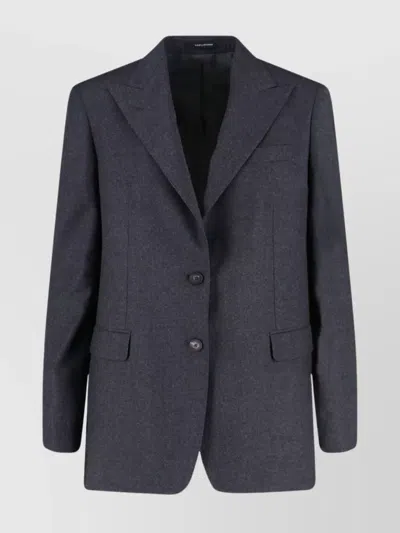 Tagliatore Tailored Blazer With Front Pockets And Vent In Blue