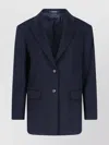 Tagliatore Tailored Blazer With Notch Lapel And Buttoned Cuffs In Blue