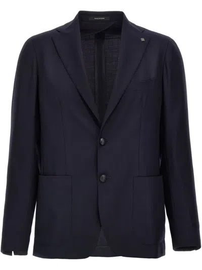 TAGLIATORE TAGLIATORE TAILORED BLUE JACKET WITH NOTCH LAPEL