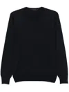 Tagliatore Crew-neck Long-sleeve T-shirt In Blue