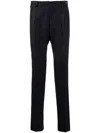 Tagliatore Tailored Blue Wool Formal Trousers In Black