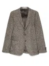 Tagliatore Tailored Brown Jacket With Classic Lapel Collar And Refined Silhouette In Gray