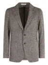 Tagliatore Tailored Brown Jacket With Textured Tweed Finish In Gray