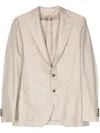 Tagliatore Tailored Herringbone Blazer With Two-button Closure In Multi