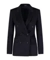 Tagliatore Stretch Wool Double-breasted Jacket In Black