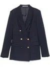 Tagliatore Tailored Double-breasted Blazer With Gold-tone Accents In Black